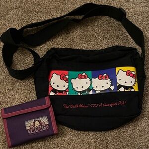Vintage sanrio crossbody bag and wallet  hello kitty and pochacco 1989, 1996